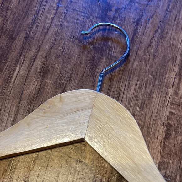 Set of Seven Light Brown Wooden Clothes’ Hangers - Picture 2 of 4